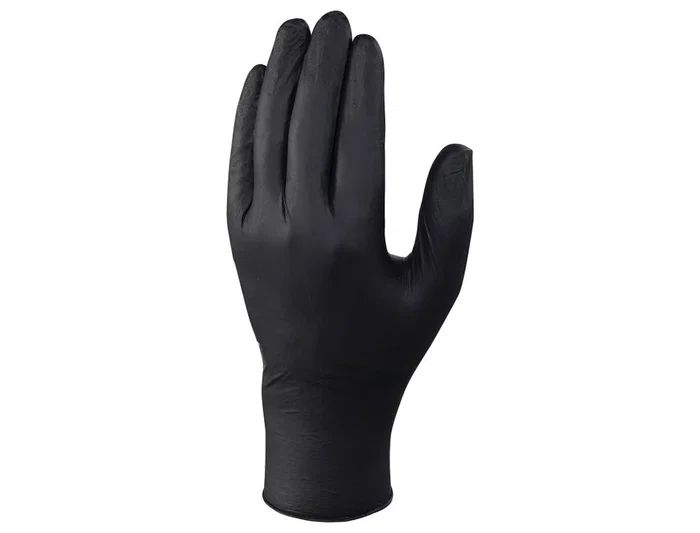 Deltaplus Guantes de nitrilo desechable negro caja 100 unidades talla 6-7