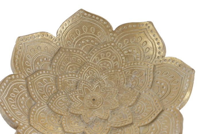 DKD Home Decor Centro de Mesa Resina Dorado Envejecido 20x20x4,5 cm