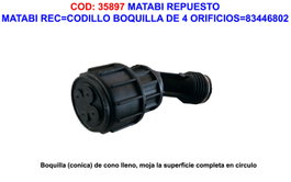 MATABI Codillo con boquilla de 4 orificios