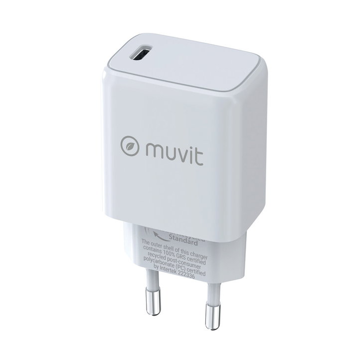 Muvit For Change Cargador de Pared MCACC0014 USB Tipo-C 30W Blanco Muvit For Change Cargador de Pared MCACC0014 USB Tipo-C 30W Blanco