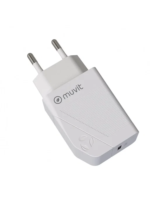 Muvit MCACC0014 Cargador de Pared USB-C 30W Carga Rápida, Diseño Ecológico 100% Reciclado, Blanco Muvit MCACC0014 Cargador de Pared USB-C 30W Carga Rápida, Diseño Ecológico 100% Reciclado, Blanco