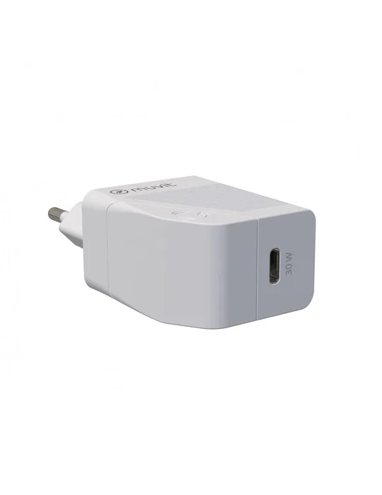 Muvit MCACC0014 Cargador de Pared USB-C 30W Carga Rápida, Diseño Ecológico 100% Reciclado, Blanco Muvit MCACC0014 Cargador de Pared USB-C 30W Carga Rápida, Diseño Ecológico 100% Reciclado, Blanco