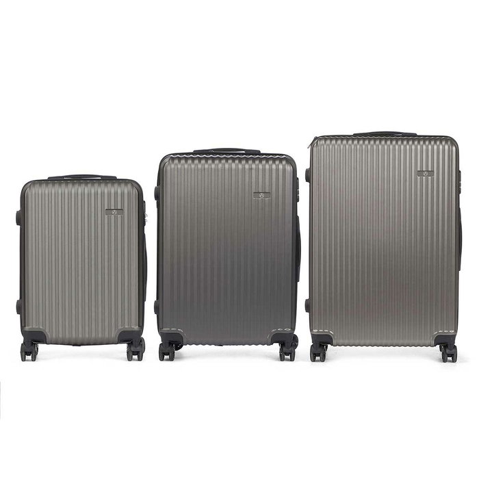 ARTE REGAL Set de 3 maletas Liston ABS Gris oscuro ARTE REGAL Set de 3 maletas Liston ABS Gris oscuro