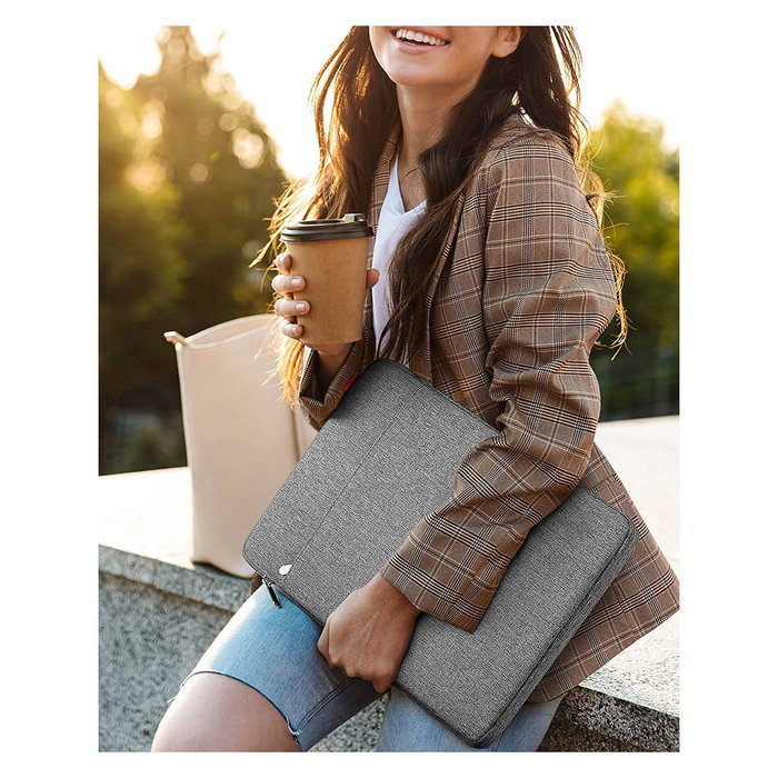 Inateck LB01006/S1 Funda para Portátil 13" (33 cm) Gris, Con Bolsillo delantero y Cremallera, Compatible con Apple