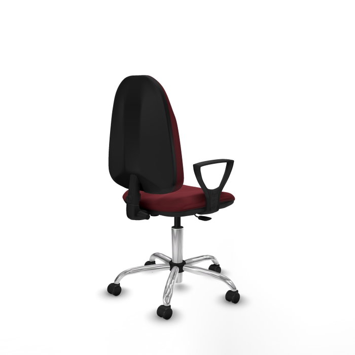 PIQUERAS Y CRESPO Silla de oficina Algarra Granate con Base Cromada