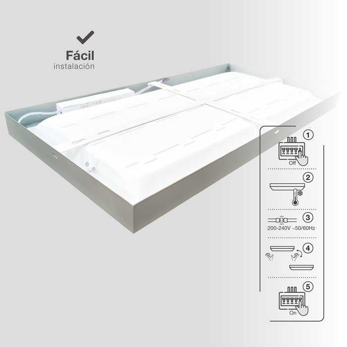 GSC Evolution Panel LED de superficie Kisongo 120x60cm 60W 6000K Níquel GSC Evolution Panel LED de superficie Kisongo 120x60cm 60W 6000K Níquel