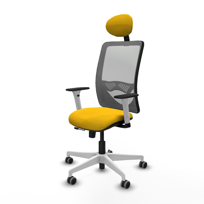 PIQUERAS Y CRESPO Silla de oficina Zulema con mecanismo Sincro/Traslack, Amarillo y Gris
