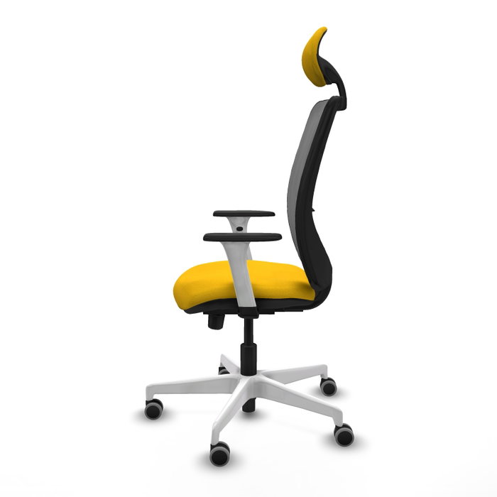 PIQUERAS Y CRESPO Silla de oficina Zulema con mecanismo Sincro/Traslack, Amarillo y Gris