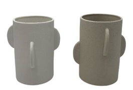 DKD Home Decor Jarrón de Porcelana Surtido Blanco y Crema