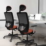 PIQUERAS Y CRESPO Silla de oficina Zulema con mecanismo Sincro, Gris claro y Blanco