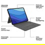 Logitech 920-010214 Teclado QWERTY con Trackpad para Apple iPad Pro 12.9" 5.ª Gen, Retroiluminado, Cubierta, Gris Oxford