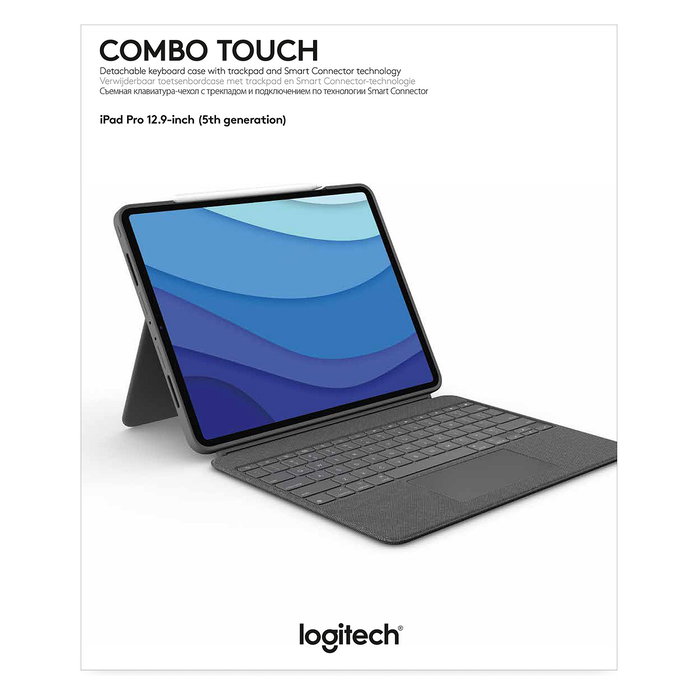 Logitech 920-010214 Teclado QWERTY con Trackpad para Apple iPad Pro 12.9" 5.ª Gen, Retroiluminado, Cubierta, Gris Oxford Logitech 920-010214 Teclado QWERTY con Trackpad para Apple iPad Pro 12.9" 5.ª Gen, Retroiluminado, Cubierta, Gris Oxford