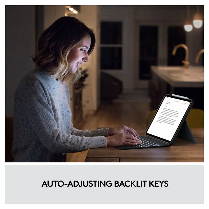 Logitech 920-010214 Teclado QWERTY con Trackpad para Apple iPad Pro 12.9" 5.ª Gen, Retroiluminado, Cubierta, Gris Oxford Logitech 920-010214 Teclado QWERTY con Trackpad para Apple iPad Pro 12.9" 5.ª Gen, Retroiluminado, Cubierta, Gris Oxford