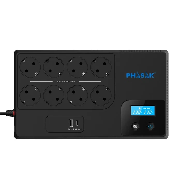 Phasak Smart Home PH 9479 1050VA/600W con 8 salidas Schuko