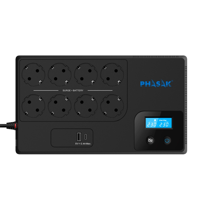 Phasak Smart Home PH 9479 1050VA/600W con 8 salidas Schuko Phasak Smart Home PH 9479 1050VA/600W con 8 salidas Schuko