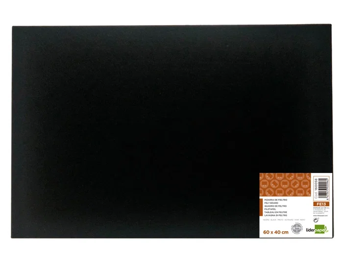 Liderpapel Tablero de Anuncios Fieltro Negro 40x60 cm
