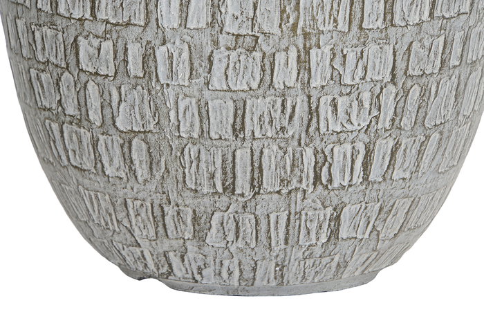 DKD Home Decor Set 3 Macetas Terraza Jardin Gris Magnesia Fibra Vidrio 55x55.5x55 cm