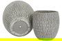 DKD Home Decor Set 3 Macetas Terraza Jardin Gris Magnesia Fibra Vidrio 55x55.5x55 cm