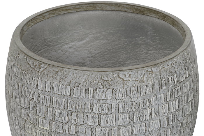 DKD Home Decor Set 3 Macetas Terraza Jardin Gris Magnesia Fibra Vidrio 55x55.5x55 cm