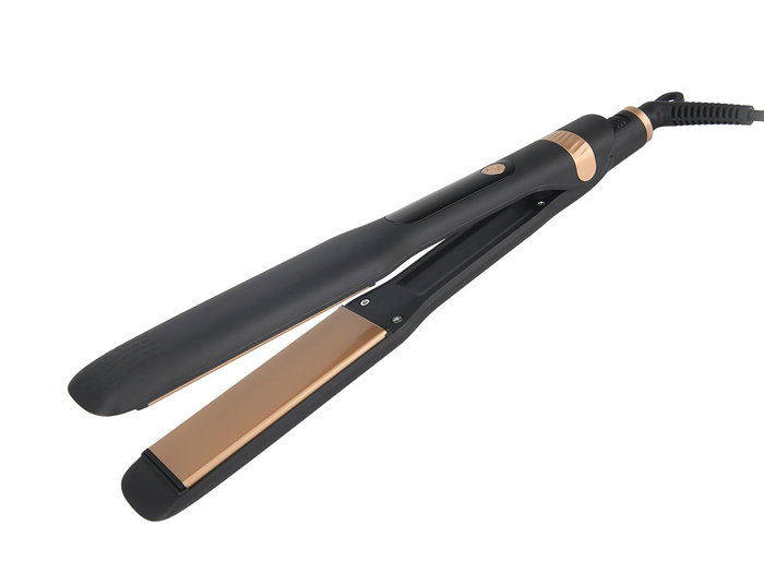 Argon Plancha de Pelo Cerámica con Pantalla LCD, 45W, Placas Anchas de 32 mm con Souft Touch, 3 Temperaturas (165ºC/185ºC/210ºC), 32 x 3 x 4 cm, Negro y Dorado (Set de 6)