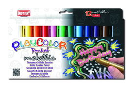 Tempera Solida Playcolor Metallic Pocket 5Gr. Estuche De 12 Colores