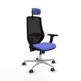 PIQUERAS Y CRESPO Silla de oficina Mardos con mecanismo Sincro, Azul claro y Negro