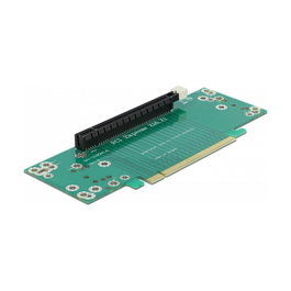 DeLOCK Tarjeta Elevadora PCI Express x16 a x16 Inserción Izquierda Verde, 53,9 mm de altura de ranura