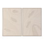 DKD Home Decor Set de 2 Cuadros Modernos en Lienzo y PS Beige 62x4,5x92 cm
