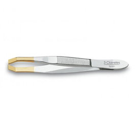 Tres Claveles Pinza de Depilar Cangrejo 8 cm Punta Dorada