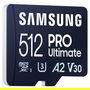 Samsung 512GB PRO Ultimate microSDXC UHS-I Tarjeta de Memoria con Adaptador