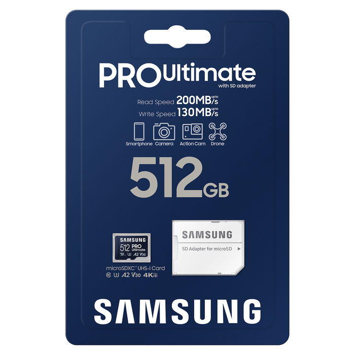 Samsung 512GB PRO Ultimate microSDXC UHS-I Tarjeta de Memoria con Adaptador
