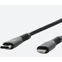 Mobilis Cable USB-C a Lightning 1m Negro para Carga y Sincronización, Cabeza Metálica, Compatible con iPhone iPad
