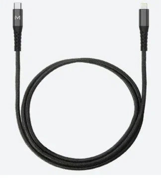 Mobilis 001343 Cable USB-C a Lightning 1 m Negro - No Certificado MFI para iPhone, iPad - Conector Macho Derecho