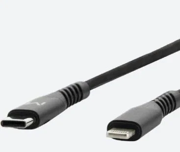 Mobilis 001343 Cable USB-C a Lightning 1 m Negro - No Certificado MFI para iPhone, iPad - Conector Macho Derecho