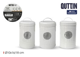 Quttin Bote Cocina Redondo Metal 3-Surt 10x16-18 cm (18 Unidades)