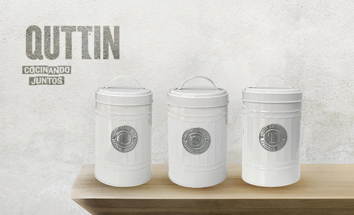 Quttin Bote Cocina Redondo Metal 3-Surt 10x16-18 cm (18 Unidades)