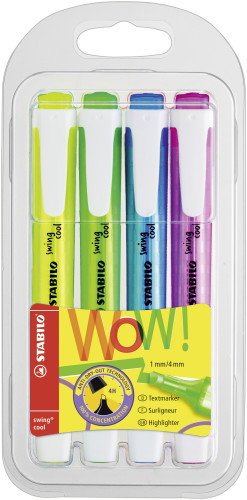 Stabilo Swing Cool Estuche de 4 Rotuladores Fluorescentes Surtidos Stabilo Swing Cool Estuche de 4 Rotuladores Fluorescentes Surtidos