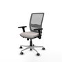 PIQUERAS Y CRESPO Silla de oficina Haches con mecanismo Sincro/Traslack, Blanco y Gris