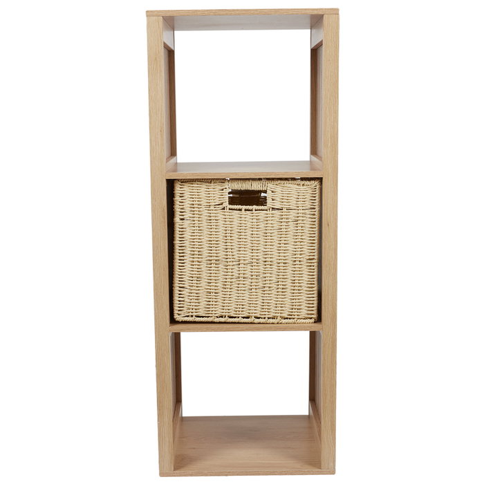 Home Deco Factory Estantería Klaus 3 Compartimentos, Madera Aglomerado y MDF, 38.5x32x99 cm, Soporta 15 kg