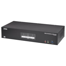 ATEN CS1922ATC Conmutador KVM USB 3.0 con 2 Puertos y DisplayPort, Compatible 4K Ultra HD a 60Hz, para Control de 2 Ordenadores, Negro