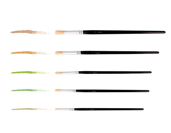 Innspiro Set de 5 pinceles cerda redondos mango corto nº 2, 4, 6, 8, 10 Innspiro Set de 5 pinceles cerda redondos mango corto nº 2, 4, 6, 8, 10