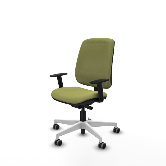 PIQUERAS Y CRESPO Silla de oficina Alares Verde oliva con mecanismo Sincro/Traslack y brazos 1D