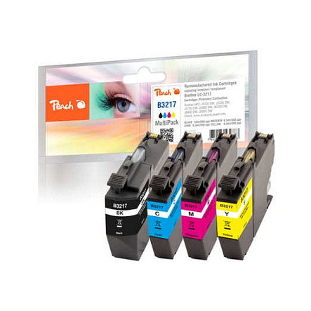 Peach Spar Pack PI500-224 Tinte Compatible Brother LC-3217VALP Negro Cian Magenta Amarillo 4 Cartuchos Peach Spar Pack PI500-224 Tinte Compatible Brother LC-3217VALP Negro Cian Magenta Amarillo 4 Cartuchos