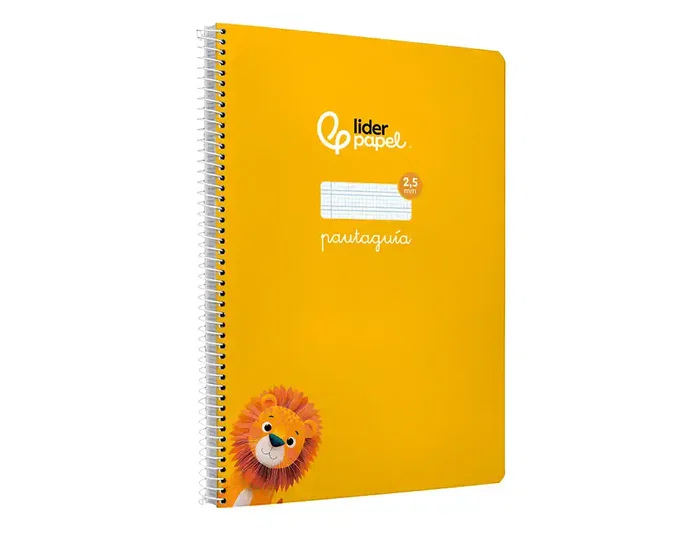 Liderpapel Cuaderno espiral A4 Pautaguía tapa blanda 80 hojas 75gr cuadro pautado 2,5mm color amarillo