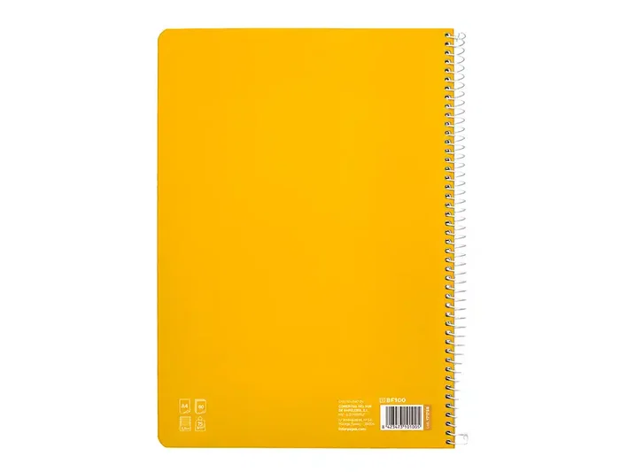 Liderpapel Cuaderno espiral A4 Pautaguía tapa blanda 80 hojas 75gr cuadro pautado 2,5mm color amarillo