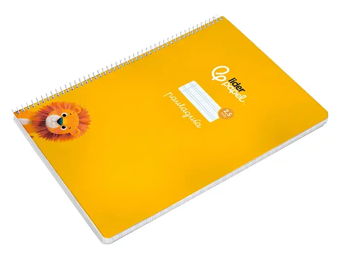 Liderpapel Cuaderno espiral A4 Pautaguía tapa blanda 80 hojas 75gr cuadro pautado 2,5mm color amarillo