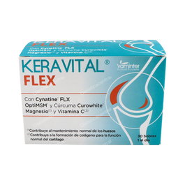 VAMINTER Keravital Flex 30 Sobres - Salud Articular con Keratina, MSM, Curcumina, Magnesio y Vitamina C