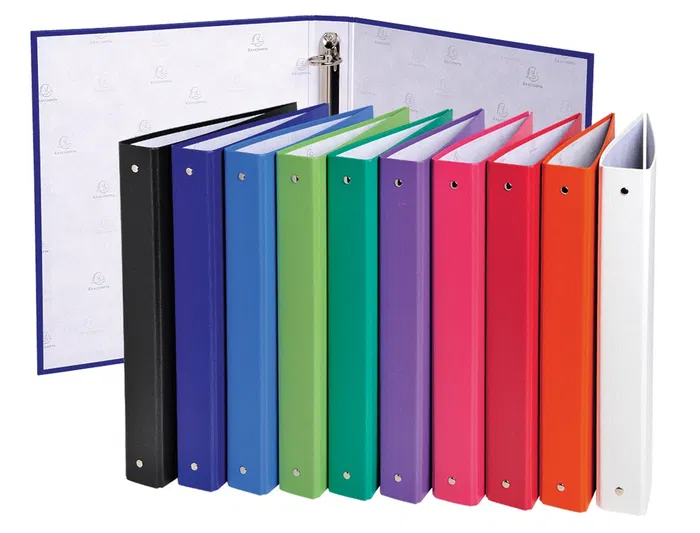 Exacompta Carpeta 4 Anillas 30mm Redondas A4 Cartón Forrado Colores Surtidos