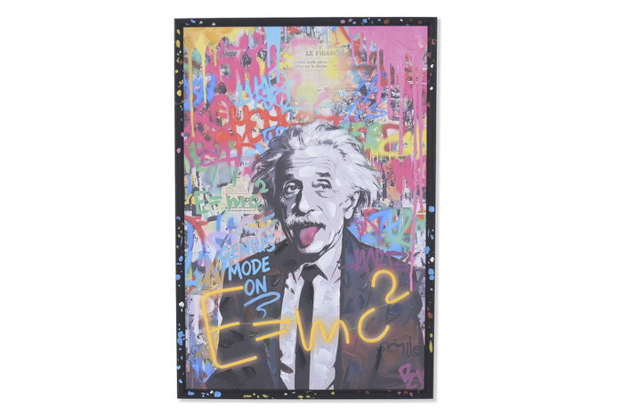 DKD Home Decor Cuadro LED Lienzo Einstein Surtido de 2 unidades