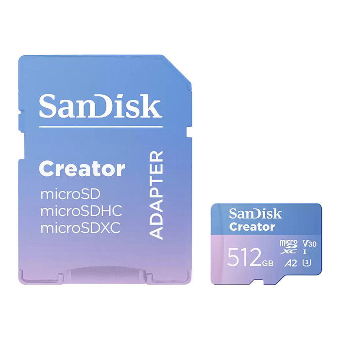 Sandisk Creator MicroSDXC 512GB Clase 10 UHS-I 190MB/s Lectura 130MB/s Escritura Tarjeta Memoria Sandisk Creator MicroSDXC 512GB Clase 10 UHS-I 190MB/s Lectura 130MB/s Escritura Tarjeta Memoria